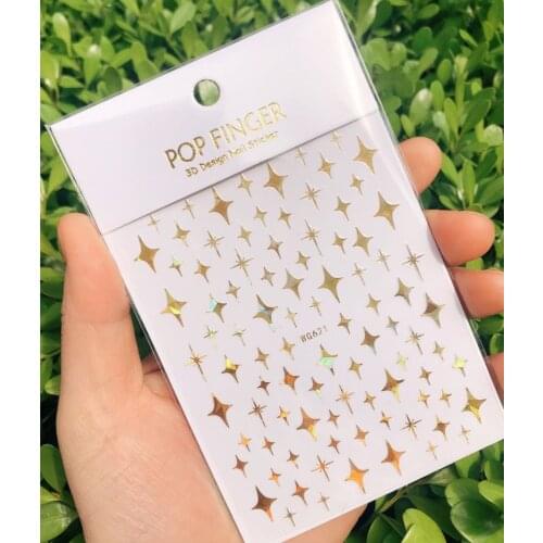 10cm*9cm Unique Diamond Star Nail Paster DIY designs Sticker Self-Adhesive Manicure pattern laser effect 1PC 129