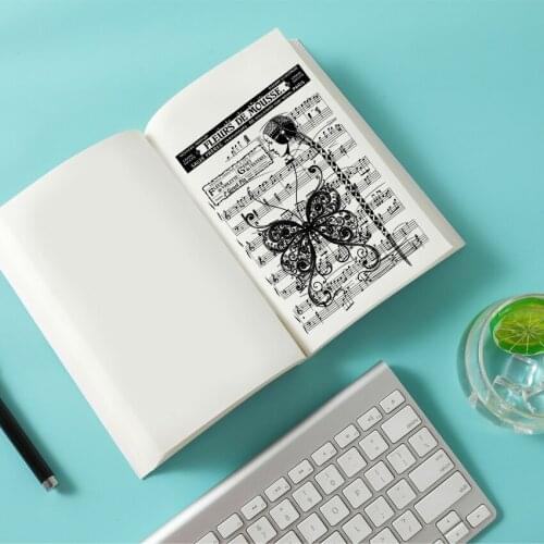 11x16CM Butterfly Music Transparent Seal Clear Stamps Silicone Seal Roller Stamps DIY Scrapbook Album / Card Production