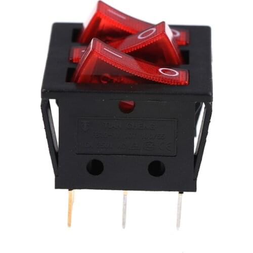 16a/30a 250 Vac 9pin Rocker Switch KCD3 34*40 Big Rocker Switch On-Off With Red Light