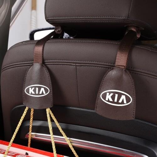 2Pcs PU Leather Car Seat Back Hooks Portable Hanging Bag Rack For KIA Sportage Ceed Rio Picanto Sorento Soul Cerato Venga Forte