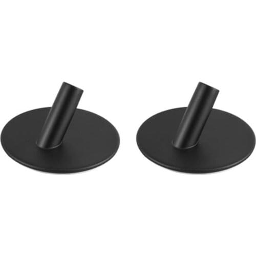 2pcs Black Adhesive Wall Hooks Wall Hangers Waterproof Stainless Steel Hooks for Hanging Robe Coat Towel Kitchen Utensils Keys