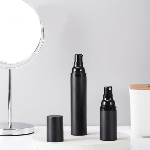 High-end Black Airless Bottle AS Press Type Plastic Emulsion Spray Scrub Sub-bottle Empty Cosmetic Container