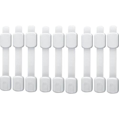 9pcs Drawer Door Cabinet Locks Baby Safety Drawer Plastic Locks Straps Baby Protector Safety Door Drawer Lock Safety Protection