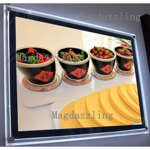 A2 Black Border Acrylic Frame LED Menu Panel Wall Mounted Crystal Frame LED Menu Light box,LED Menu Boards for Restaurant