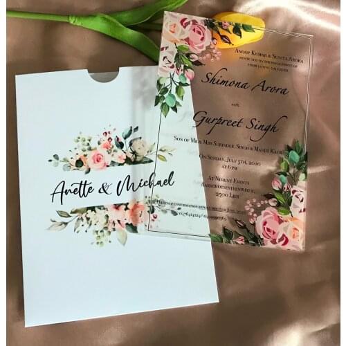 Acrylic Graduation Invitations,Pocket Envelopes 10pcs Unicon Invitations,Custom Save The Date Invitations,Baptism Invitations