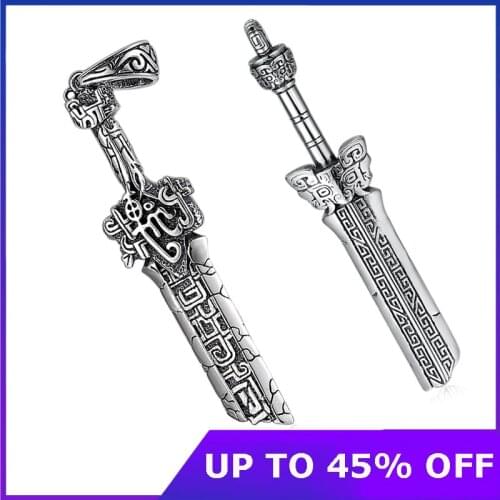 Amulet Broken Sword Pendant Pure 925 Sterling silver Necklace Pendant Jewelry bijoux femme 2020 New Arrival dije de plata 925