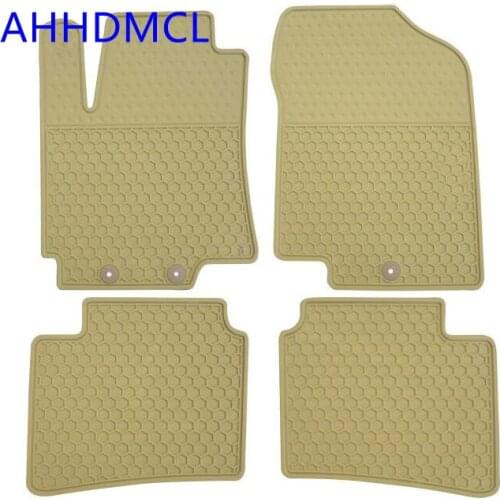 Car Rubber Floor Mats Anti Slip Mat Carpet Feet Pads For Kia Rio 2005 2006 2007 2008 2009 2010 2011 2012 ~2017 Left Hand Drive