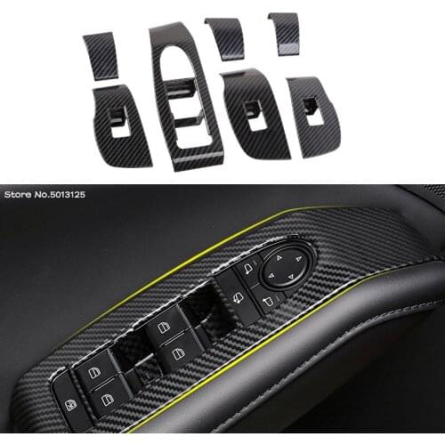 Car ABS Door Window Lift Switch Button Inside Door Handle Frame Trim Cover For Mazda 3 Axela 2021 2019 2020 Car Accessories