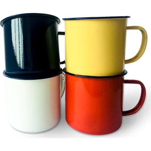 RUIDA Enamel Tea Cup Ceramic Mug Outdoor Home Vintage Breakfast Milk Coffee Cup Gift Mugs Tumbler HXH