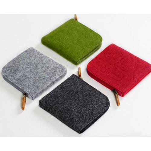 New Felt Coin Purse Wallet Women Men Change Bag Credit Card ID Holder Wallets High Quality Key Card Holder Money Bags