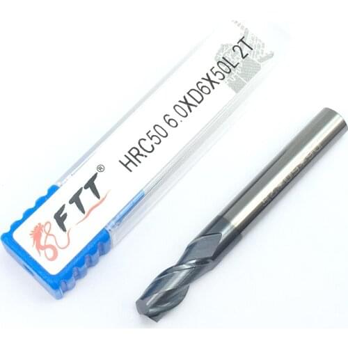 Endmills 1PCS HRC50 6.0XD6X50L 2Flute Milling Tools Alloy Carbide Tungsten Steel Milling Cutter End Mill Solid Carbide Endmill