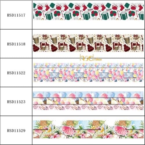 HSDRibbon free shipping 3" 75mm heat transfer printed hsd-design series Grosgrain Ribbon 50Yards/Roll