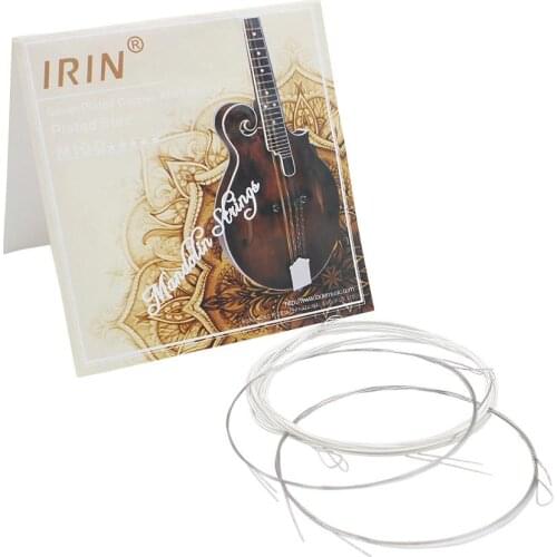 IRIN 8pcs Mandolin Strings Set High Carbon Silver Wrapped Copper String G-D-A-E Mandolin Stringed Instrument Accessories M100
