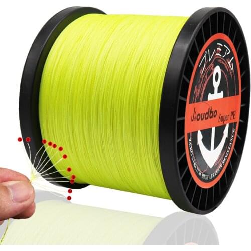 Jioudao Braided Fishing Line 12 Strands 1500M Abrasion Resistant Braided Wirs Incredible Super PE Line 40LB-205LB