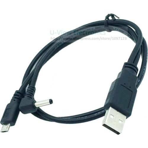 USB 2.0 A Type Male to Micro 5Pin Male Extension Data Cable With Extra DC 3.5x1.35MM Power Plug Data Y Cable/Free Shipping/10PCS