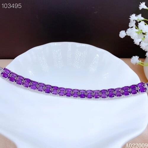 KJJEAXCMY fine jewelry 925 sterling silver inlaid amethyst bracelet luxury girl hand bracelet hot selling