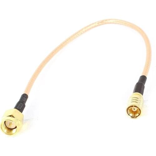 SMA male 21.59 cm black + gold, SMB jack M / F plug RG 316 coaxial jumper cable