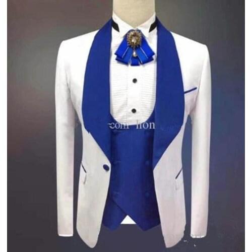 Latest Design White Men Suits Groomsmen Blazers Tailor-Made Tuxedo 3 Pieces Wedding Party Suits Groom For Men Costume Homme