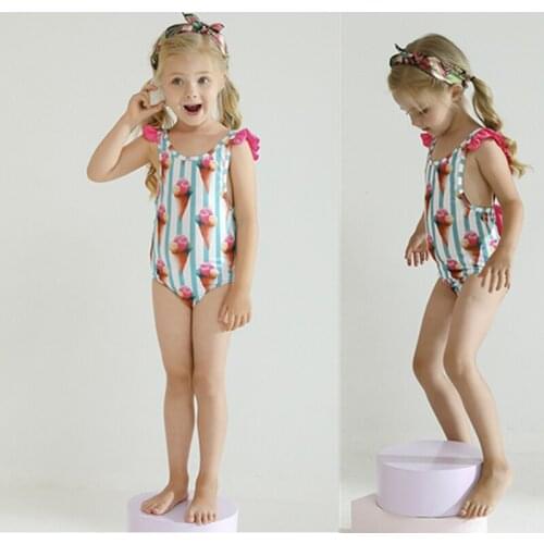 Girls Swimsuit One Piece Swimwear 1-4 Years Pinted Kids Swimwear Swimsuit for Girl Clothing Baby Girl Beach Wear