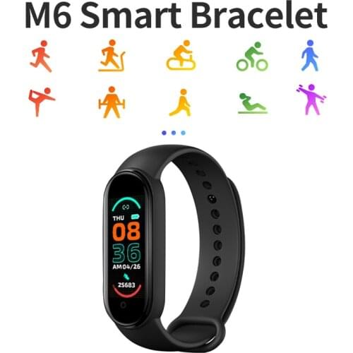 M6 Smart Band Fitness Trcker Sport Bracelet Pedometer Heart Rate Blood Pressure Bluetooth Health Wirstband Waterproof Smartband