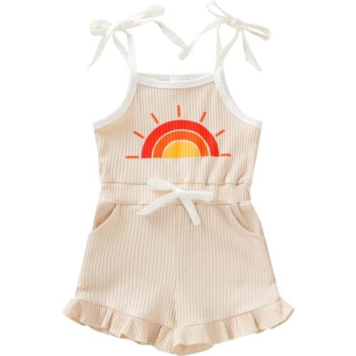 Ma&Baby 6m-4Y Summer Toddler Baby Kid Girls Jumpsuit Cute Sun Print Rompers Sleeveless Clothes Costumes DD15