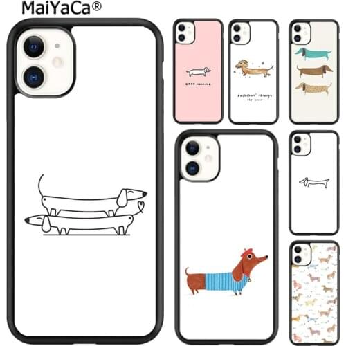 MaiYaCa Cartoon Dachshund Sausage Dog Phone Case For iPhone 5s SE 5 6s 7 8 plus X XR XS 11 12 pro max Samsung Galaxy S8 S9 S10