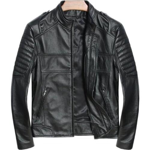 Winter Genuine Leather Jacket Man Vintage Classic High Quality Leather Jacket For Men 2021 Male Casual Real Sheepskin Coat
