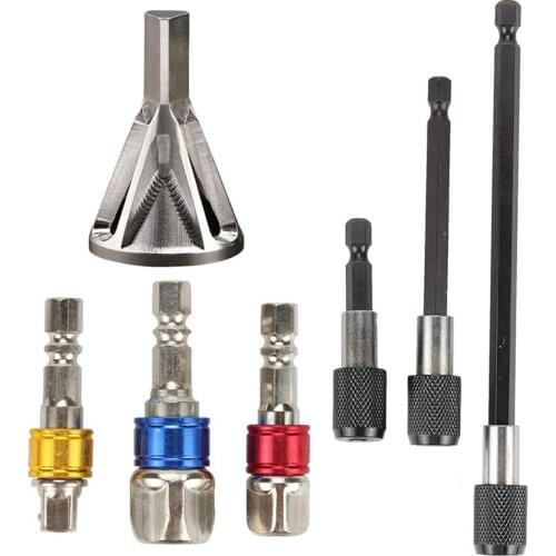 Magnetic Socket Screwdriver Drill Bit Holder Extension Set Deburring External Chamfer Tool Drill Bit for Size 8-32 Bolts