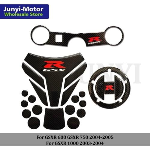 Tank Cover Pad Stickers For Suzuki GSXR 1000 2003-2004 GSXR600/750 2004-2005 K4 GSX-R Triple Tree Top Clamp Decal Motorcycles