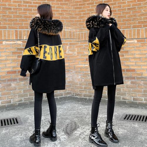 New large womens clothing new mid long down cotton padded jacket in winter