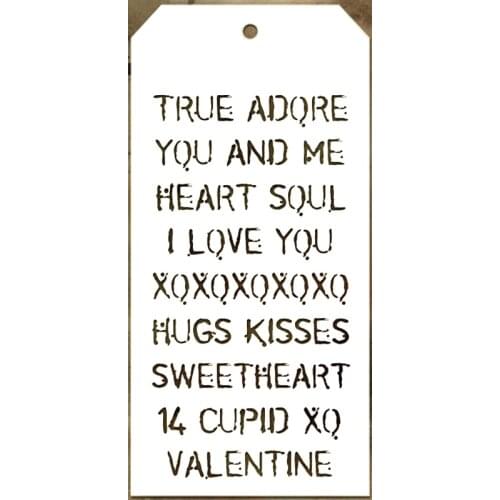 2021 New Label Tag Plastic Stencil For Craft Making Words I love you Scrapbooking Background Greeting Card No Metal Cutting Dies