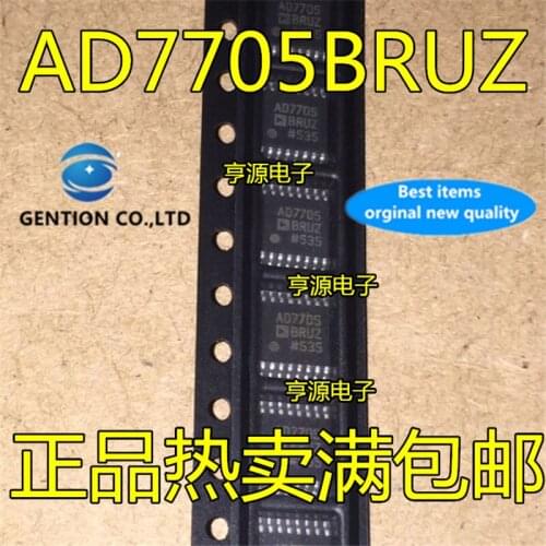 5Pcs AD7705 AD7705BRU AD7705BRUZ TSSOP-16 A new 16 bit 2-channel converter in stock 100% new and original