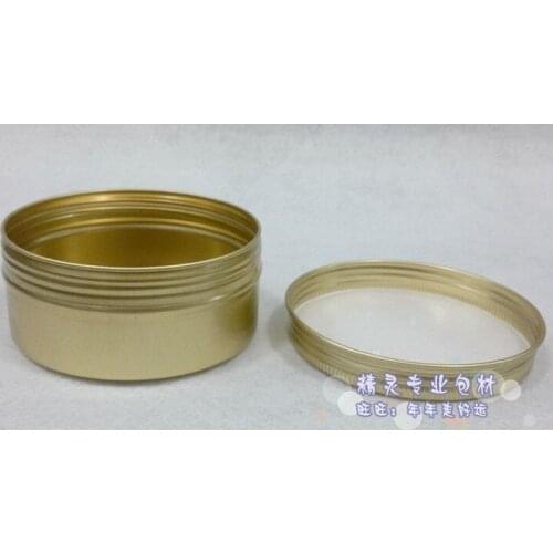 Wholesale 150g Aluminum Cosmetic Jar Container Screw Thread 50pcs/lot 150ml Golden Makeup Container Factory Wholesale