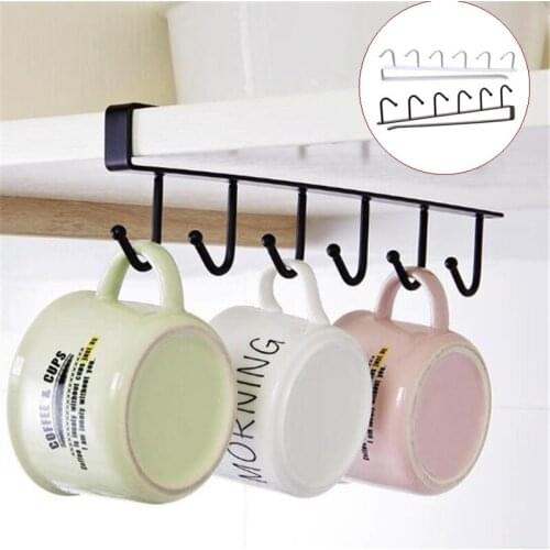 Kitchen Cupboard Storage Rack Cupboard Shelf Hanging Hook Organizer Closet Clothes Glass Mug Shelf Hanger Wardrobe Holder