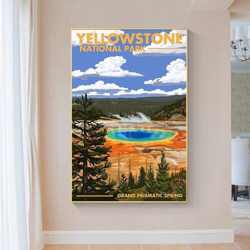 SP145 Silk Cloth Wall Poster National Park Mountain Nature 02 (2) Art Home Decoration Gift