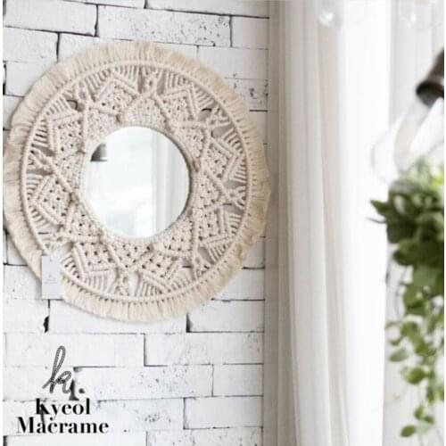Nordic Bohemian hand woven make-up mirror tapestry living room bedroom homestay home decoration bedroom decor