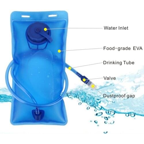 2L Adult Mountaineering Cycling Outdoor Adventure Folding Water Bag With Drinking Pipe Hydration Bladder Leak-Proof Accessories