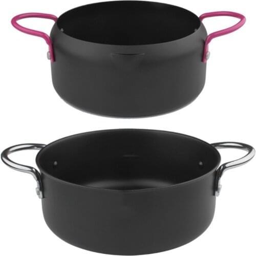 Carbon Steel Binaural Frying Pan Thickened Non-stick Chef Wok Kitchen Home Tool