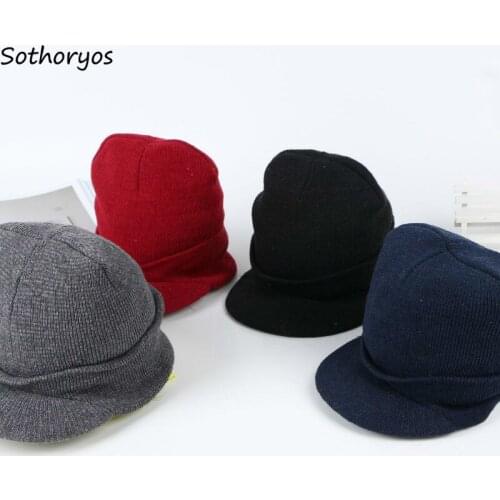 Skullies Women Knitted Warm Casual Comfortable Stylish All-match Winter Korean Style Womens Vintage Adjustable Breathable Skiing