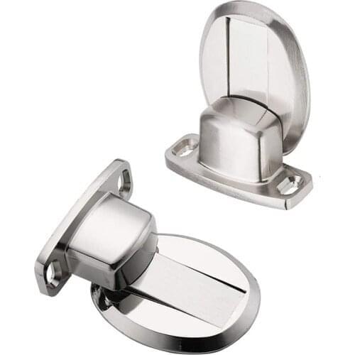 Wonderlife Door Stopper Heavy Duty Metal Door Stop Catch Holder Floor Mounted with 3M Self Adhesive Conceal Screws Floor Mounted