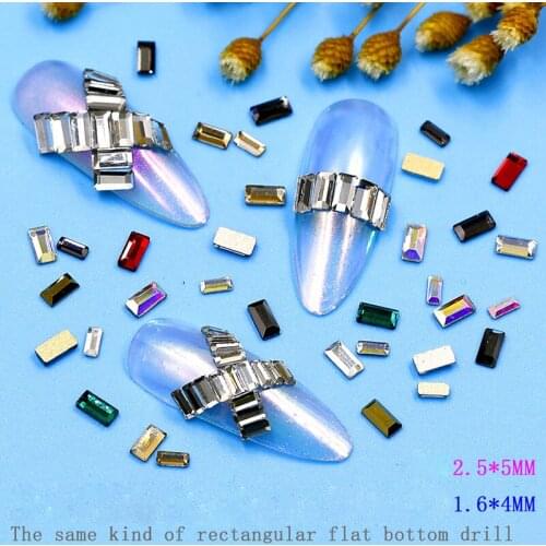 New Sale Nail Art Rhinestone Rectangle Flatback Crystal Stones DIY Decorations Manicure Diamond For Nail Rhinestone