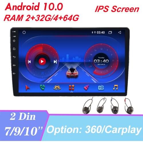 Universal Car Radio Multimedia Player Auto Audio Car Stereo GPS Navigation Android 10 With HD 360 Camera Carplay Voice Control