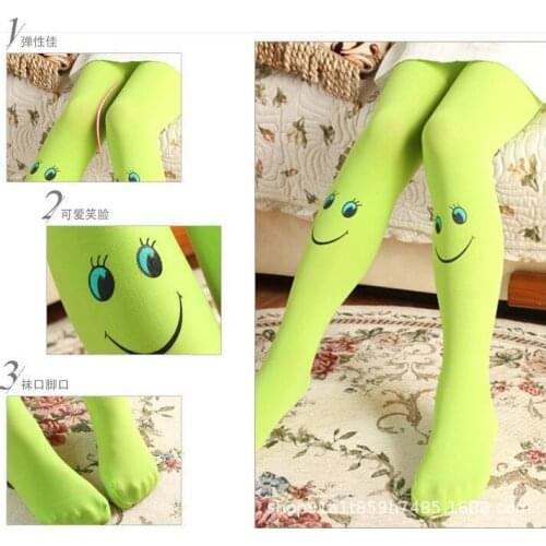 Spring and autumn velvet smile baby candy color childrens pantyhose girls pantyhose baby dance socks