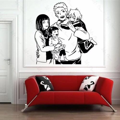 Cartoon Anime Naruto, Yangping, BORUTO, and HIMAWARI ANIME vinyl stickers, warm and harmonious home living room decoration