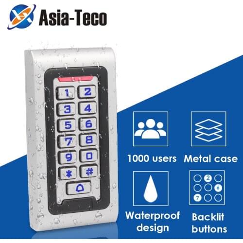 Waterproof Backlight RFID Door Access Control Reader Keypad 1000 Users door bell 125KHz EM Card door opener