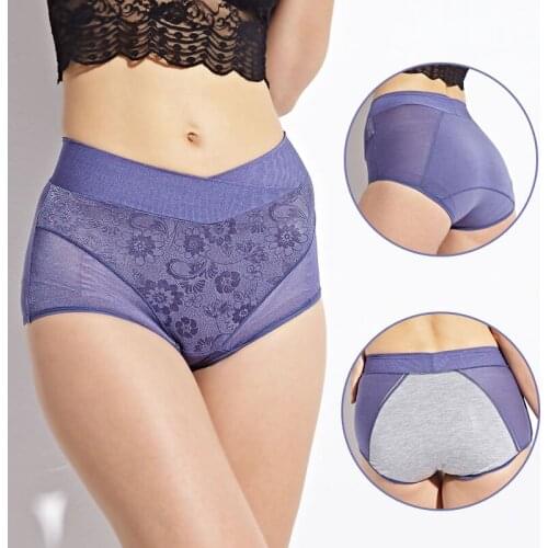 Ms. menstrual physiological underpants sanitary pants girl no trace size high waist abdomen jacquard gauze menstruation panties