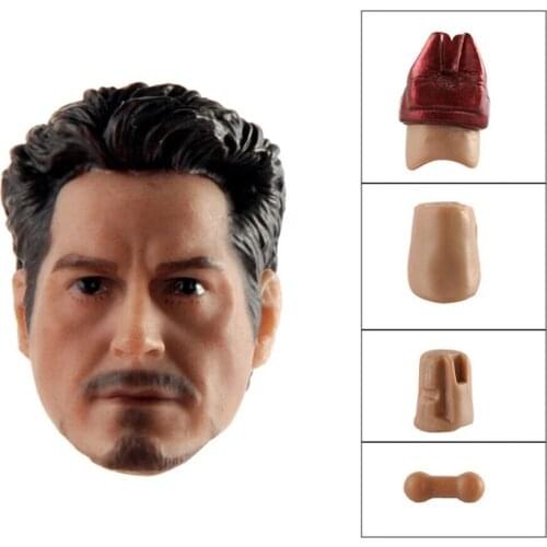 1/12 Tony Stark Head Sculpt MK4 Head Model Fit 6'' Action Figure Body In Stock