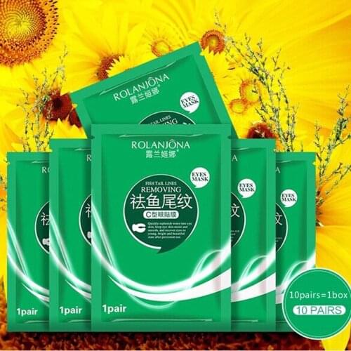 1box= 10pairs ROLANJONA eye mask Fade Eye fine lines Relieves eye strain fades dark circles Anti-wrinkle FISH TAIL LINES REMOVE