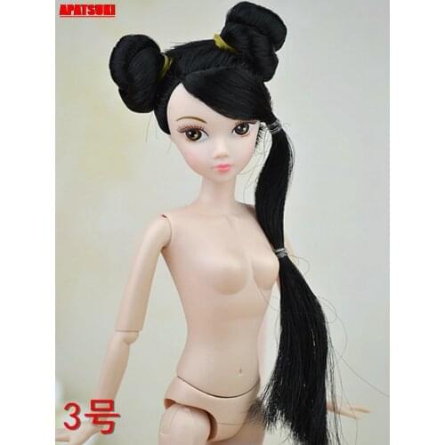 1pc 12 Jointed Moveable Doll Body For 11.5" Naked 1/6 Doll Body + Head With Long Hair Doll Accessories Kid Toy Children Gifts