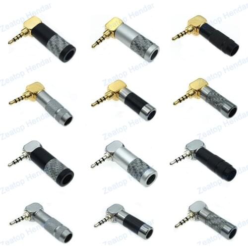 1Pcs Angle 2.5mm 4 Pole Male Audio Jack 2.5 Right Angle 90 Degree L Shape for DIY Solder Headphone Earphone Plug Connector
